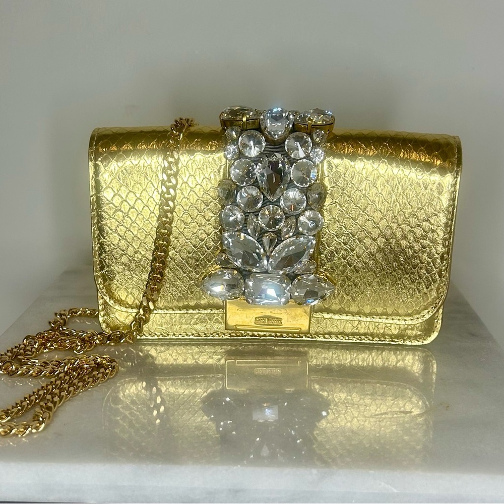 GEDEBE metallic leather handbag
